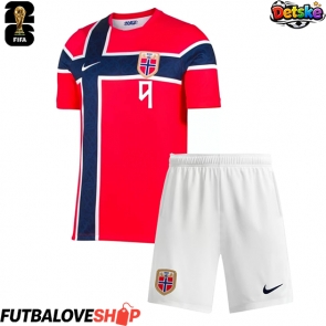Dres Nórsko Erling Haaland #9 Domáci pre deti MS 2026 Krátky Rukáv (+ trenírky)